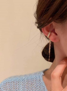 Crystal Tassel Ear Clip Earring For Women Non-Piercing Cuff