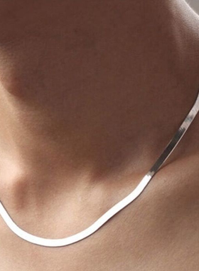 925 Silver color 4MM chain Necklace for Women Luxury Couple