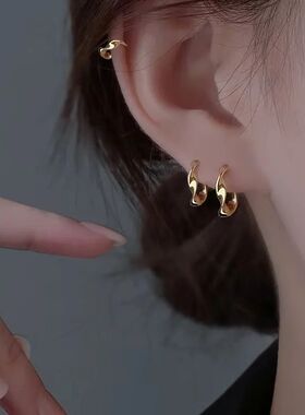Fashion Sliver Color Twist Hoop Earring For Women