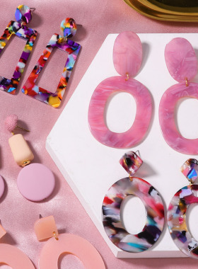 Geometric Acrylic Fashion Statement Drop Earrings For Women