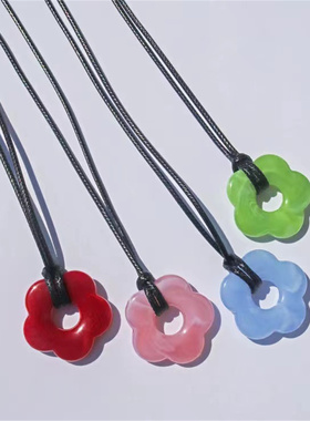 Colorful Flower Pendant Necklace for Women Girlfriend Gift H