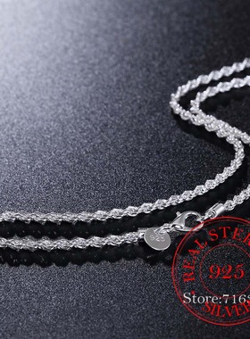 Real 100% 925 sterling silver Men's Fine Jewelry 3mm