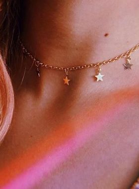 Stainless steel gold fashion 7 star pendant necklace does