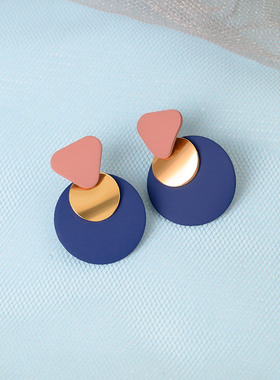 New Fashion Statement Drop Earrings For Women Korean Blue