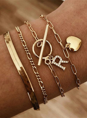 New Vintage Gold Color Multi-layered Snake Chain Artificial