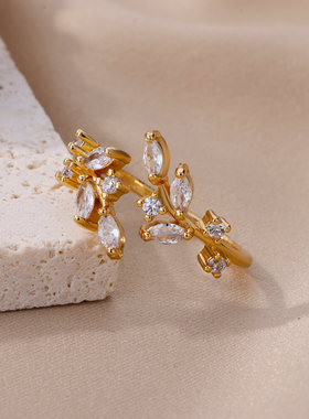 Fashion Copper Zircon Rings For Women Men Gold Plated