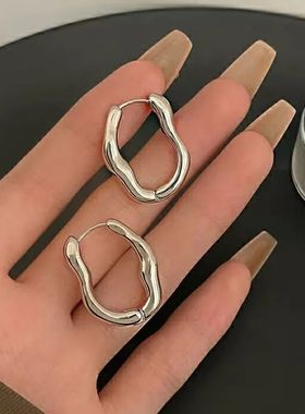 Vintage Irregular Hoop Earrings For Women Fashion Gold