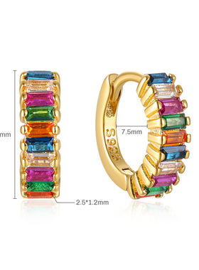 2023 Colorful Zircon Charming Earrings For Women Sterling