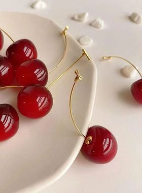 Small Fresh Sweet Lovely Cherry Cherries Cherries Earrings