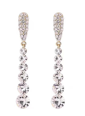 New Inlaid Zircon Long Tassel Earrings For Women Shiny Full