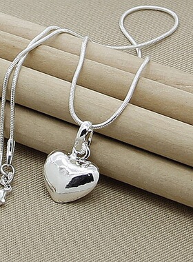 Fine 925 Silver Solid Heart Necklace 18-24 Inches Snake