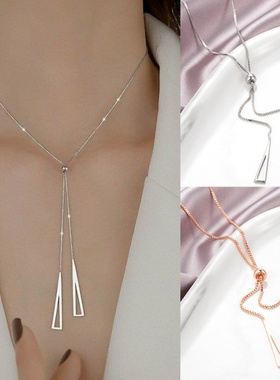 Vintage Triangular Clavicle Chain Necklace for Women Cold