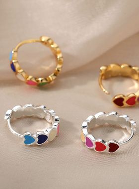Aesthetic Stainless Steel Hoop Earrings For Women Gold
