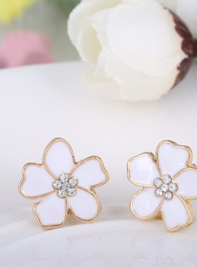 2023 New Korea Style Flower Shape Enamel Clip on Earrings