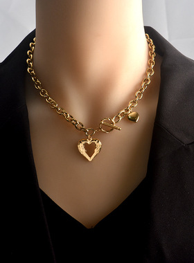 Accessories for Women Love Heart OT Buckle Necklace for