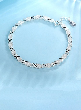 925 Sterling Silver Fashion Cz Zircon Bracelet Chain For