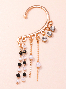 1pc Bohemian No Picering Pearls Stone Ear Cuff Wrap Stud Cli