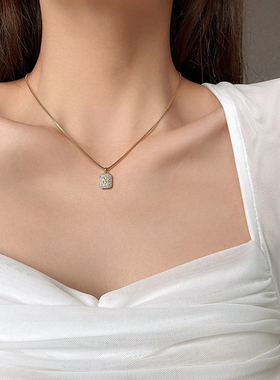 Trendy Fine 14K Real Gold The Letter M Chain Pendant Necklac