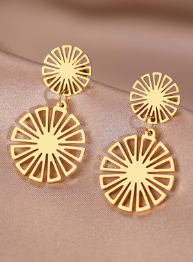 Stainless Steel Earrings Sweet Vintage Delicate Sunflower