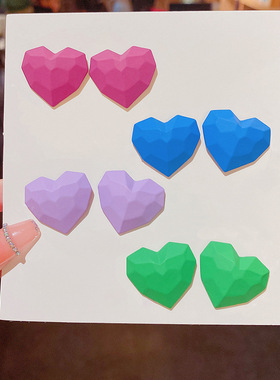 New Elegant Color Heart-Shape  Earrings For Women Korean