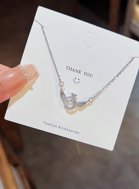 Stainless Steel Angel Wing Pendant Necklace for Women