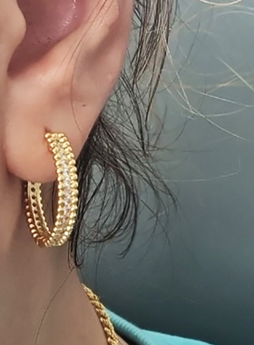 2023 New Round Stud Earrings For Women Crystal Rhinestone