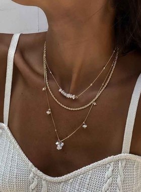 Pearl Elegant Vintage Multilayer Snake Chain Chokers