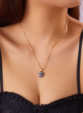 Small pendant Sunflower Necklace for Girl Korean Fashion