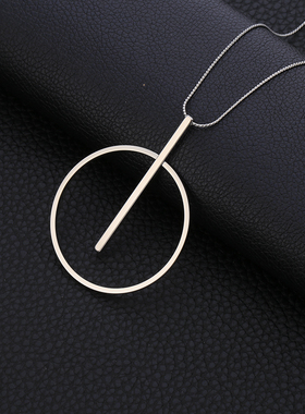 2023 Big Necklaces Women Circle Geometric Metal Pendants