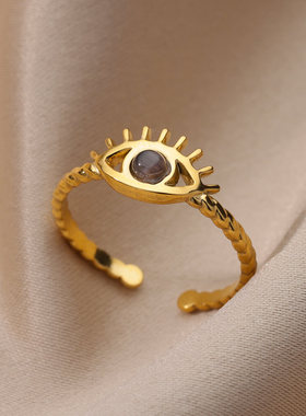 Fashion Stainless Steel Gold Color Hoop Rings For Women