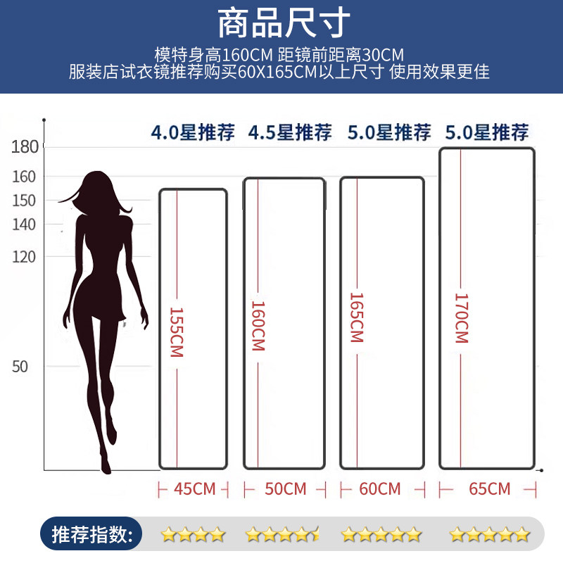 立体镜子全身镜穿衣镜家用卧室少女网红ins学生宿舍落地镜试衣镜