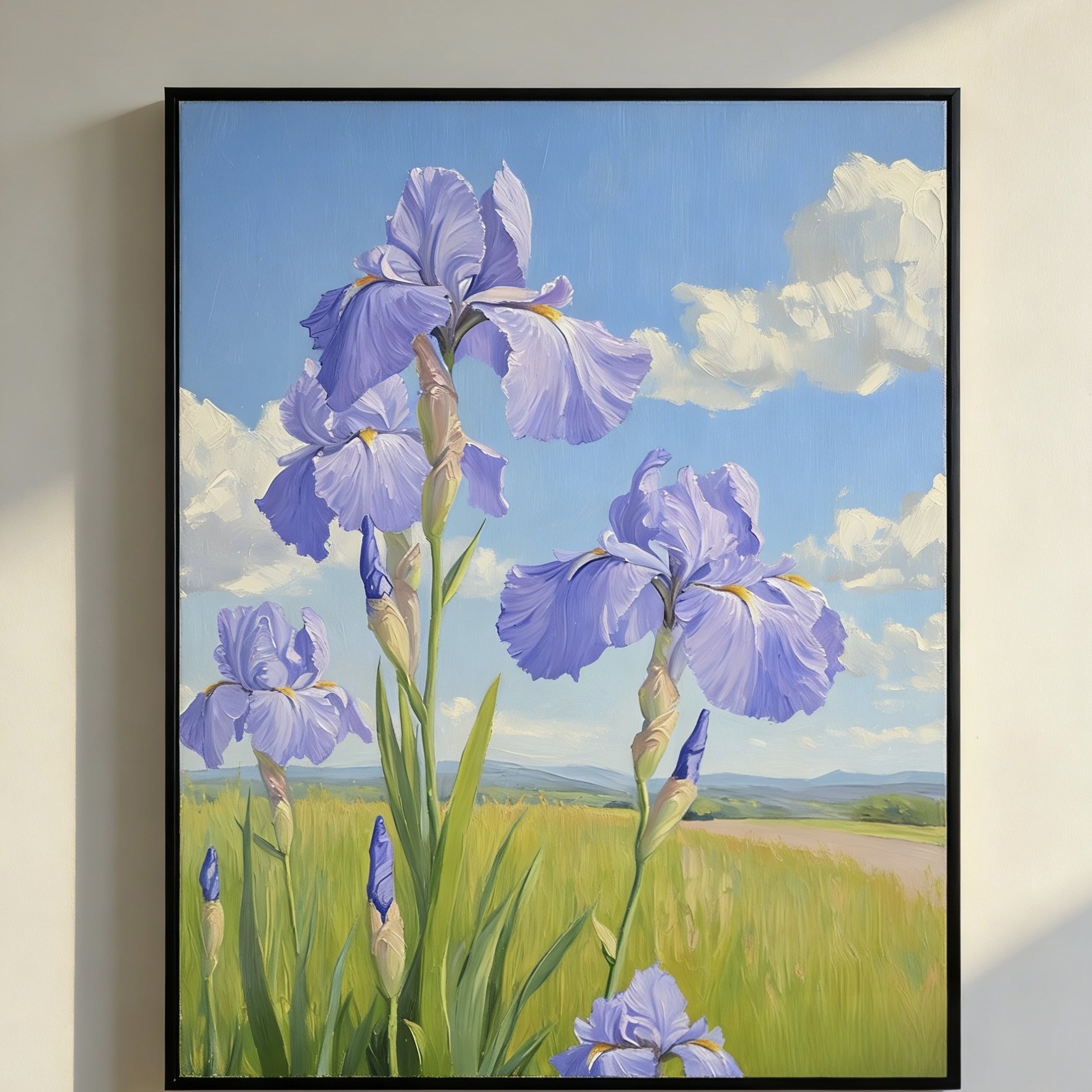 画家纯手绘鸢尾花油画花草风景房间工作室玄关客厅背景墙装饰挂画,淘宝优惠券,粉丝福利购,淘宝优惠卷