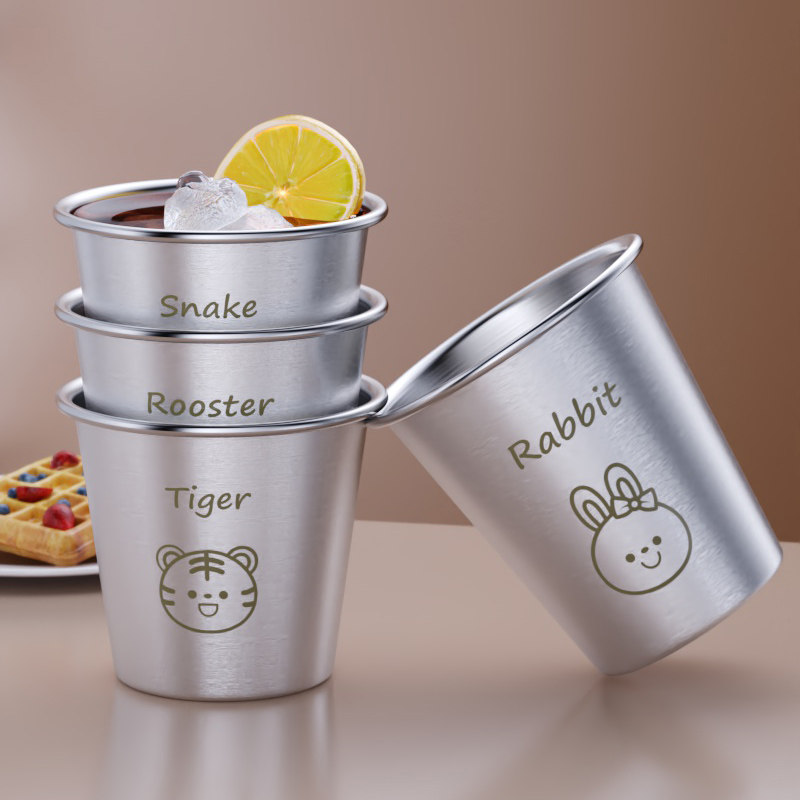 304不锈钢杯子儿童家用喝水杯防摔幼儿园口杯卡通牛奶茶杯漱口杯,淘宝优惠券,粉丝福利购,淘宝优惠卷