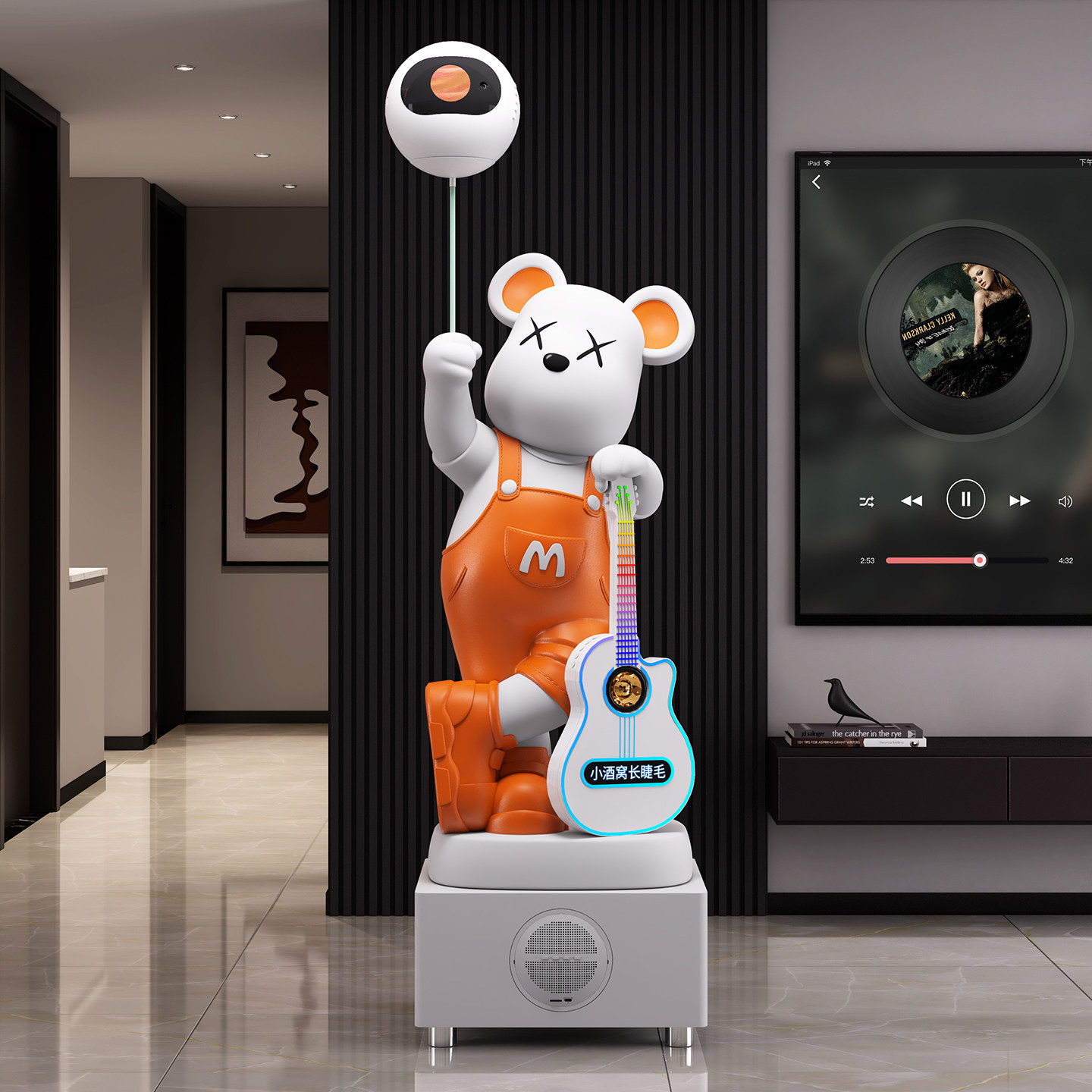 大型暴力熊落地客厅电视柜旁摆件K歌音箱轻奢乔迁送礼存钱罐高档,淘宝优惠券,粉丝福利购,淘宝优惠卷