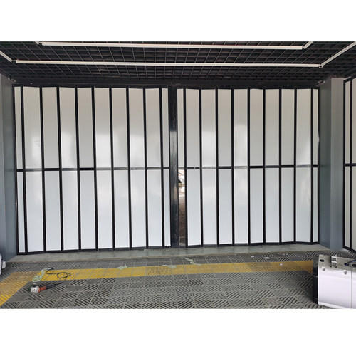 PVC折叠门汽车美容店洗车房防水无尘车间伸缩隔断商场百叶推拉门 - 图2