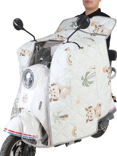 New poncho-style windshield for electric motorcycles in spring and autumn, double-sided water-proof, warm, thickened and velvet windproof