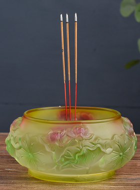 快速发货b琉璃供水杯供佛杯供佛莲花插香炉供果盘供花瓶蜡烛台佛