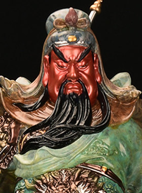 快速发货台湾纯铜拖宝关公像v供奉神像武财神家用招财关二爷坐像