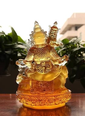 快速发货财宝天王像古法r琉璃北方多闻天王佛堂家居供奉装饰桌面
