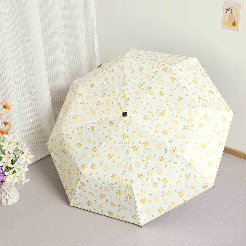 雨伞女折叠小巧便携晴雨两用五折小清新碎花遮阳防晒紫外线太阳伞