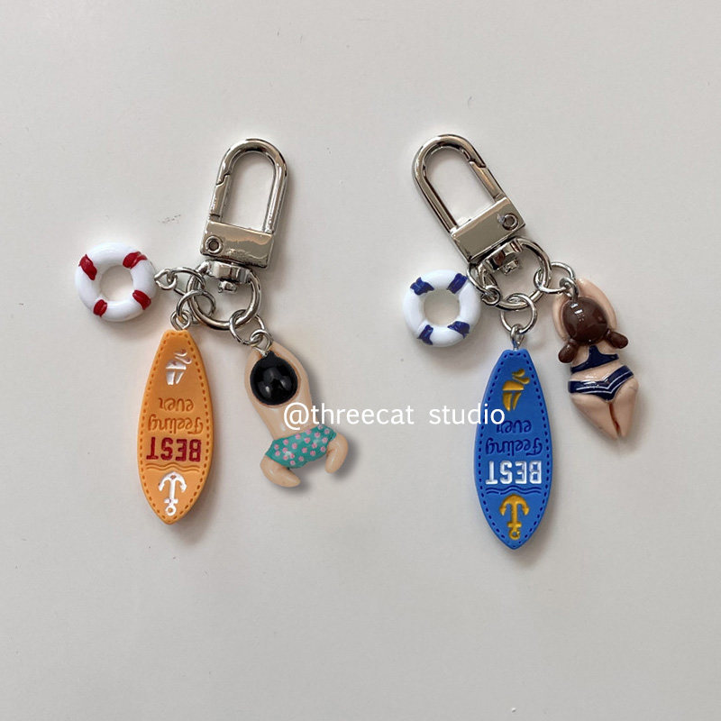 韩系ins小众冲浪板救生圈游泳男孩女孩挂饰包包挂件airpods钥匙扣,淘宝优惠券,粉丝福利购,淘宝优惠卷