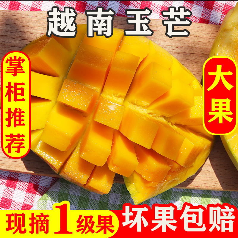 迷你哈尼旗舰店越南玉芒新鲜水果当季热带水果青皮芒果绿皮甜心芒果批发净果9斤0