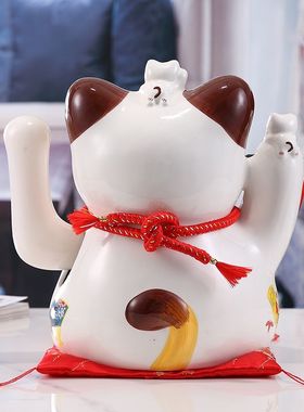 陶瓷招财猫自动招手创意饰品摆件