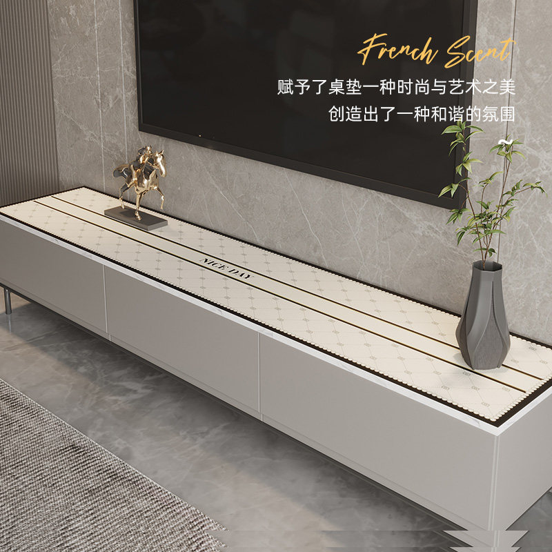 法式电视柜台面保护垫防水防油免洗餐边柜鞋柜桌垫pvc桌布高级感,淘宝优惠券,粉丝福利购,淘宝优惠卷