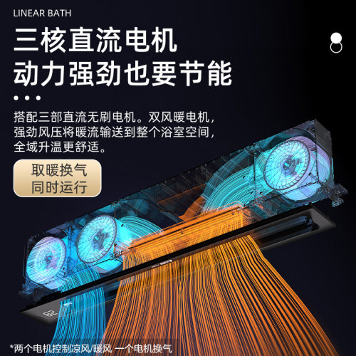 艾美特线性线型浴霸暖风机蜂窝大板石膏吊顶遥控免接厕所风暖浴霸 - 图1