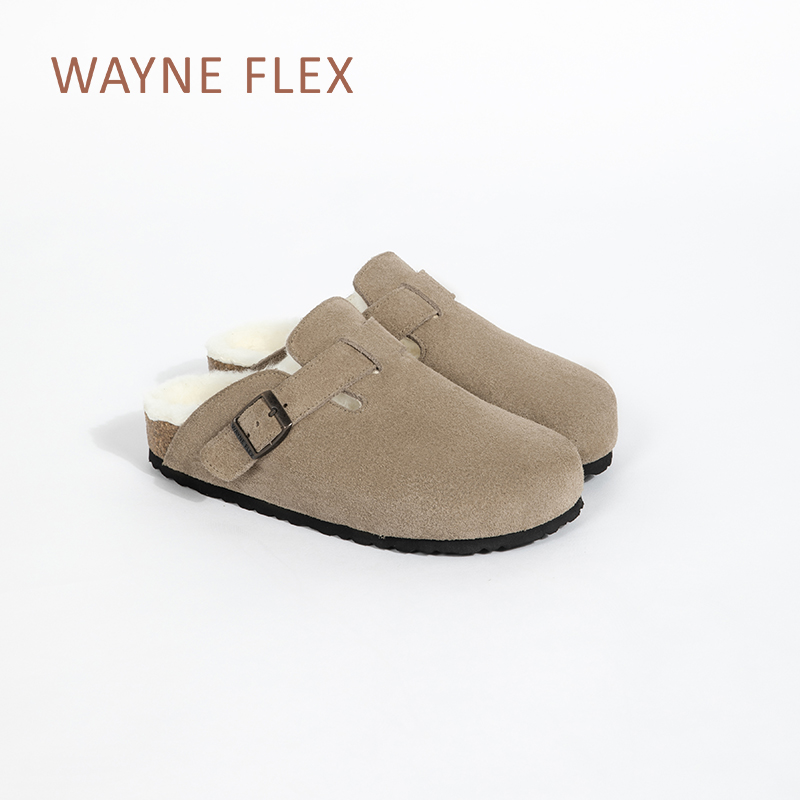 韦恩Wayne Flex皮毛一体勃肯鞋穆勒拖舒适百搭轻便懒人半包拖 - 图2