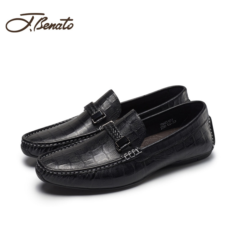 宾度男鞋秋冬季男士商务休闲皮鞋男豆豆鞋真皮软底套脚舒适爸爸鞋,淘宝优惠券,粉丝福利购,淘宝优惠卷