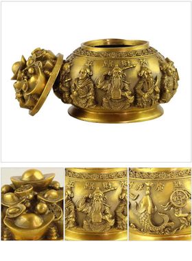 纯铜摆件五路财神装饰品