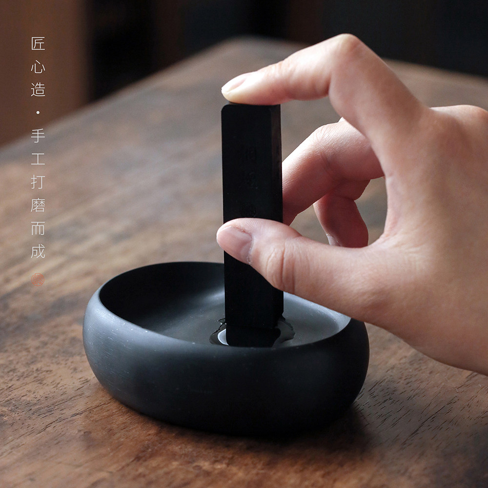 问心堂窝窝砚歙砚金星砚台 纯手工制 墨池 高档原石小楷砚台书法用品文房四宝,淘宝优惠券,粉丝福利购,淘宝优惠卷