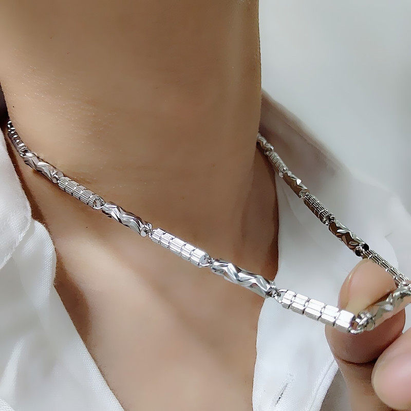 男生嘻哈潮流纯银吊坠抖音纯银项链 吴丽敏项链